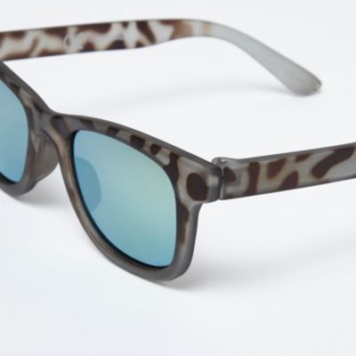 Boys camo retro blue lens sunglasses